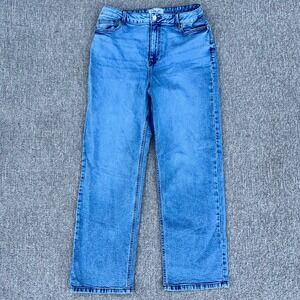 Miss S. Denim Jeans Womens US 10 Light Wash High Rise Heart Pockets Straight Leg